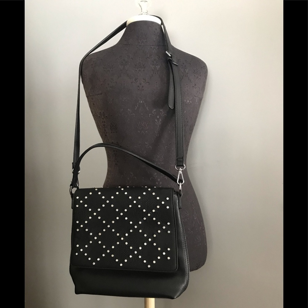 M&V black interchangeable flap bag. New.